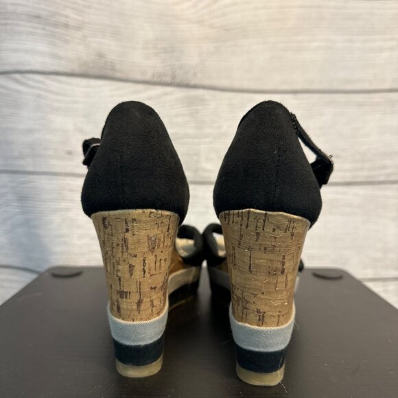 Old Navy Cork Wedge Sandals with Ankle Strap Size 8 - Picture 3 of 5